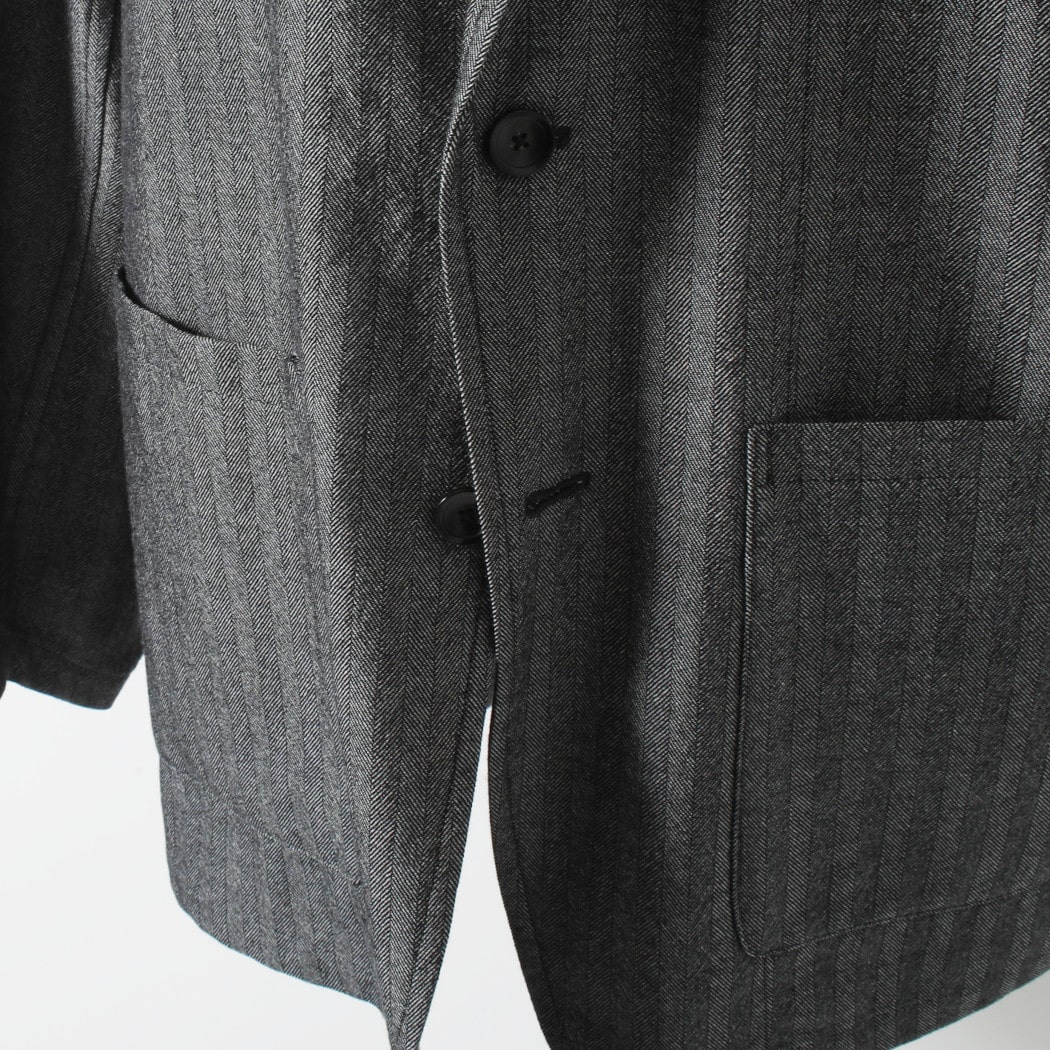 マーカ ウールサージ ワッシャータンブラー ストロールアラウンドジャケット ヘリンボン グレー STROLL AROUND JACKET GRY
