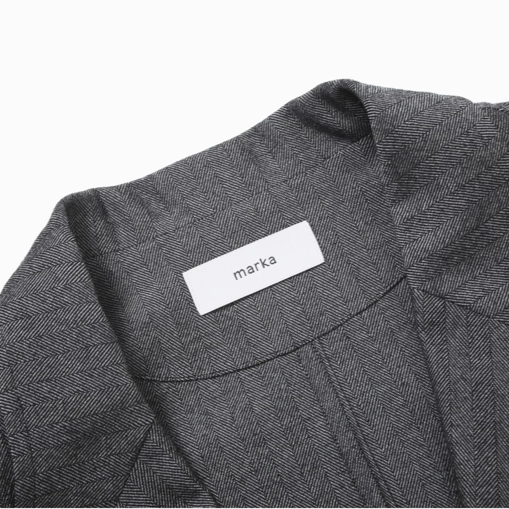 マーカ ウールサージ ワッシャータンブラー ストロールアラウンドジャケット ヘリンボン グレー STROLL AROUND JACKET GRY