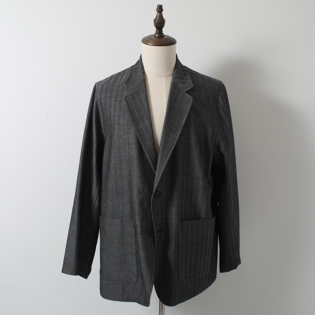 マーカ ウールサージ ワッシャータンブラー ストロールアラウンドジャケット ヘリンボン グレー STROLL AROUND JACKET GRY