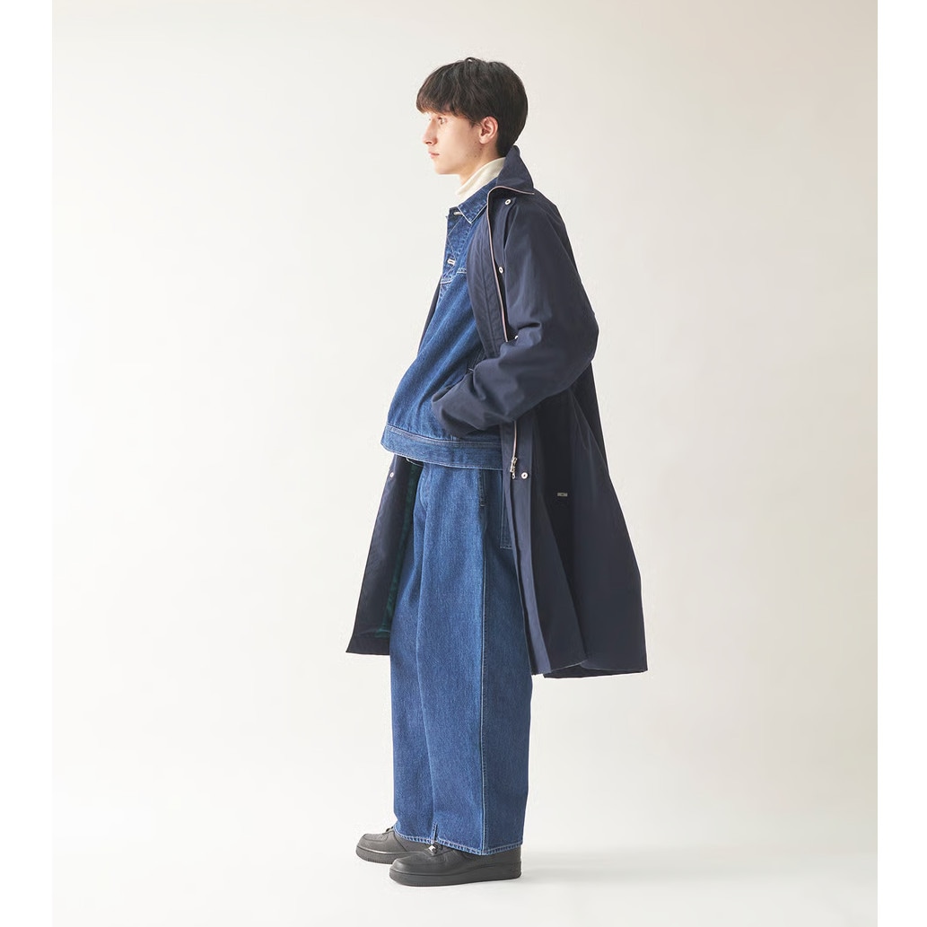 amne アンヌ ナイロン オックス カバードコート NYLON OX covered coat ネイビー