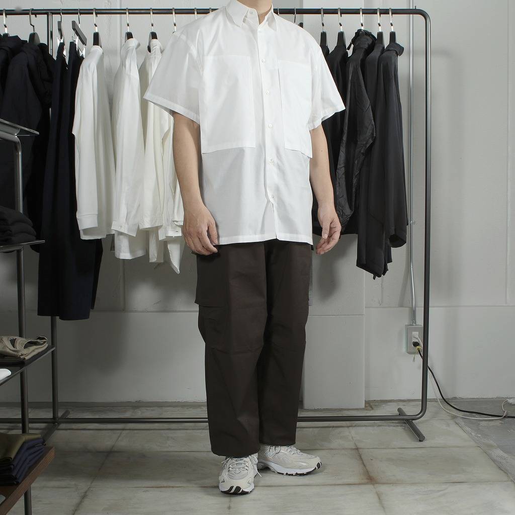 E.TAUTZ イートウツ ショートスリーブ シャツ ブロード SHORT SLEEVE LINEMAN SHIRT ホワイト