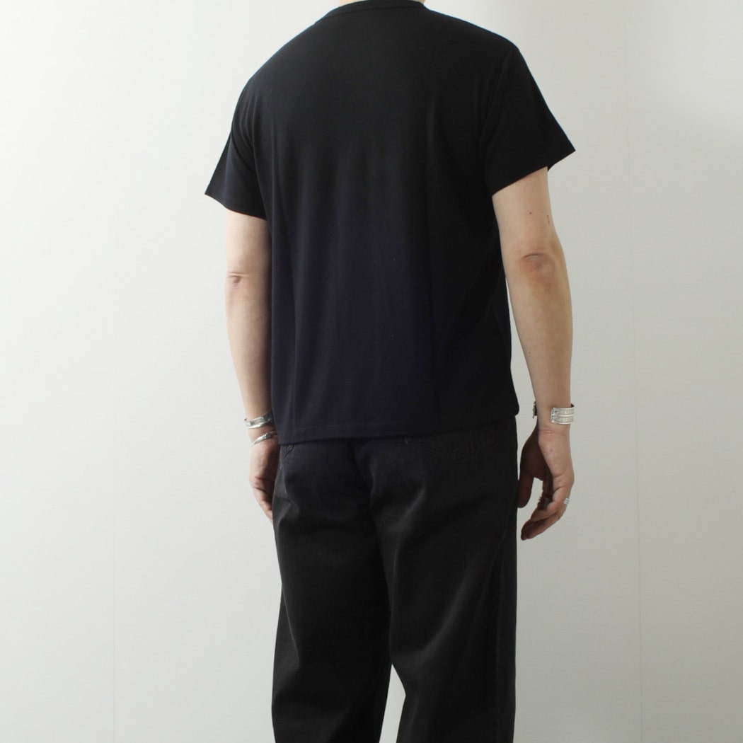 CAPERTICA カペルチカ ウールTシャツ Super140s ウオッシャブルウール ダークネイビー MIDNIGHT
