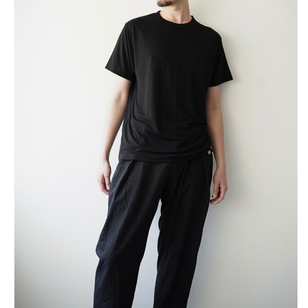 CAPERTICA カペルチカ ウールTシャツ Super140s ウオッシャブルウール ダークネイビー MIDNIGHT