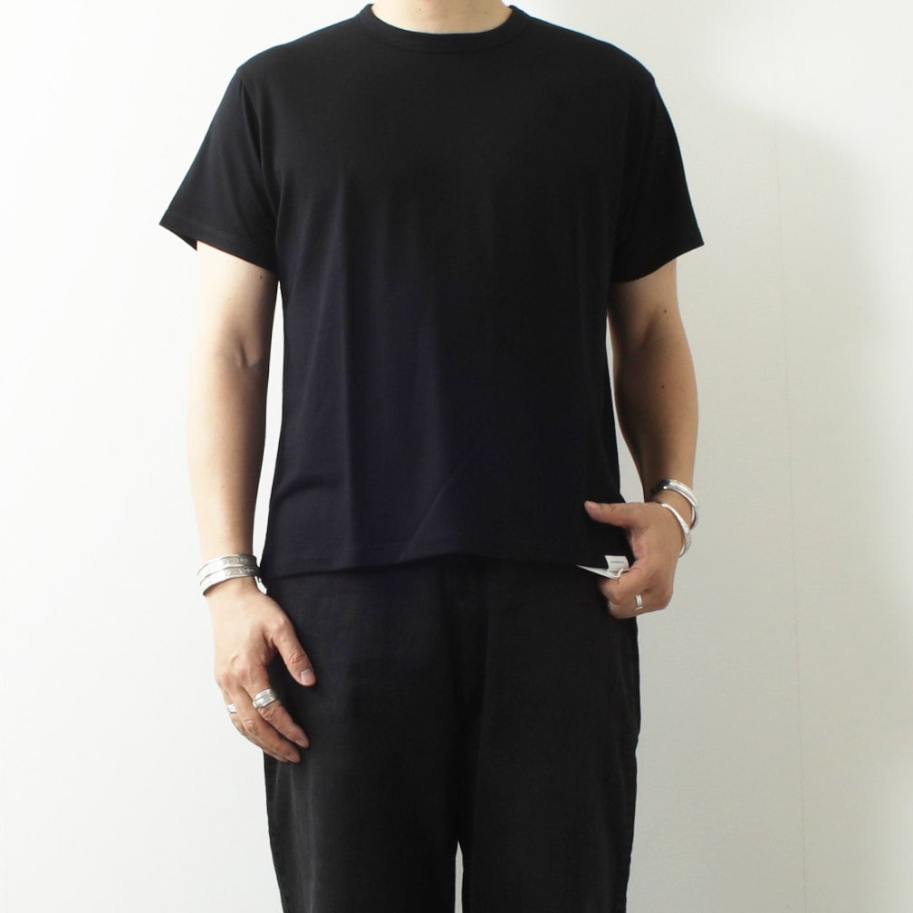 CAPERTICA カペルチカ ウールTシャツ Super140s ウオッシャブルウール ダークネイビー MIDNIGHT
