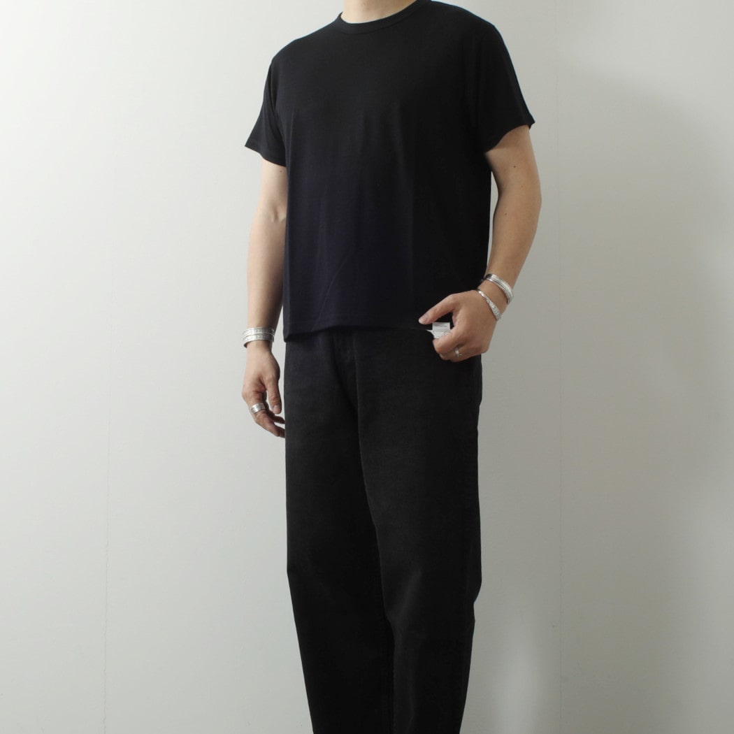 CAPERTICA カペルチカ ウールTシャツ Super140s ウオッシャブルウール ダークネイビー MIDNIGHT