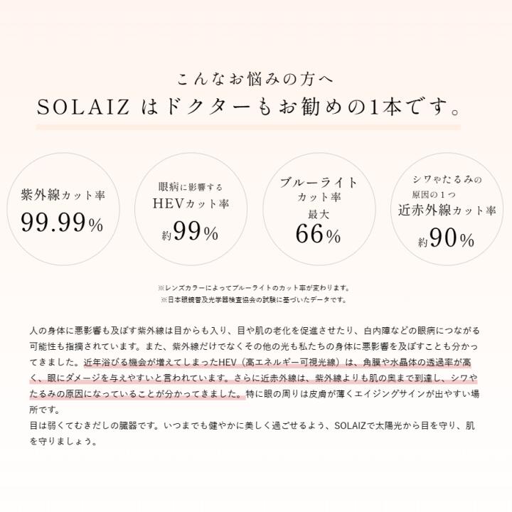 【10%OFF クーポン発行中！！】SOLAIZ ソライズ サングラス Daily use collection SLD-005 ウエリントン