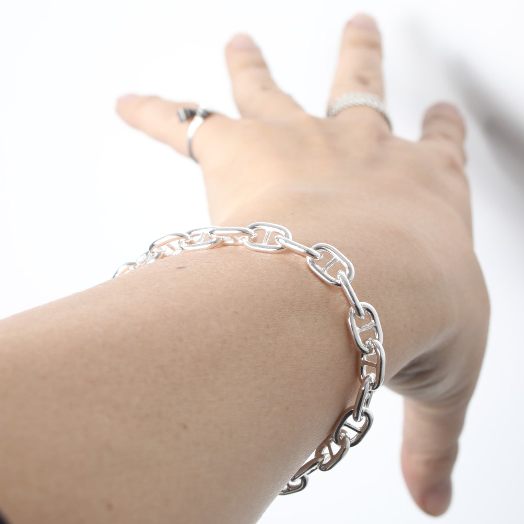 ITALY925 イタリアンシルバー　ヴィンテージ　アンカーチェーンブレスレット ITALY925 イタリアンシルバー ヴィンテージ アンカーチェーンブレスレット