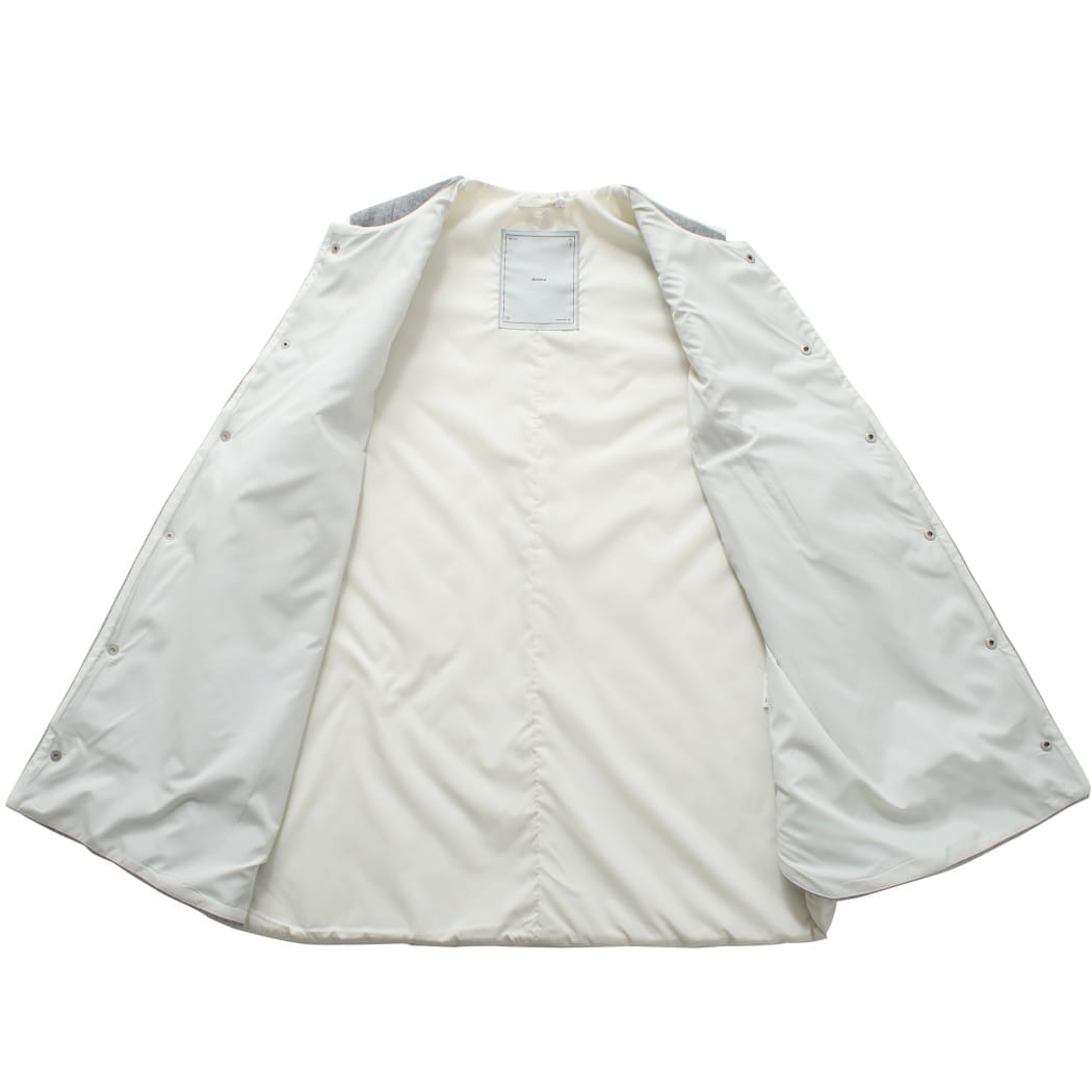 amne アンヌ メルトン・キルト スイッチベスト グレー×ホワイト MELTON QUILT switch vest Heather amn-VT-001