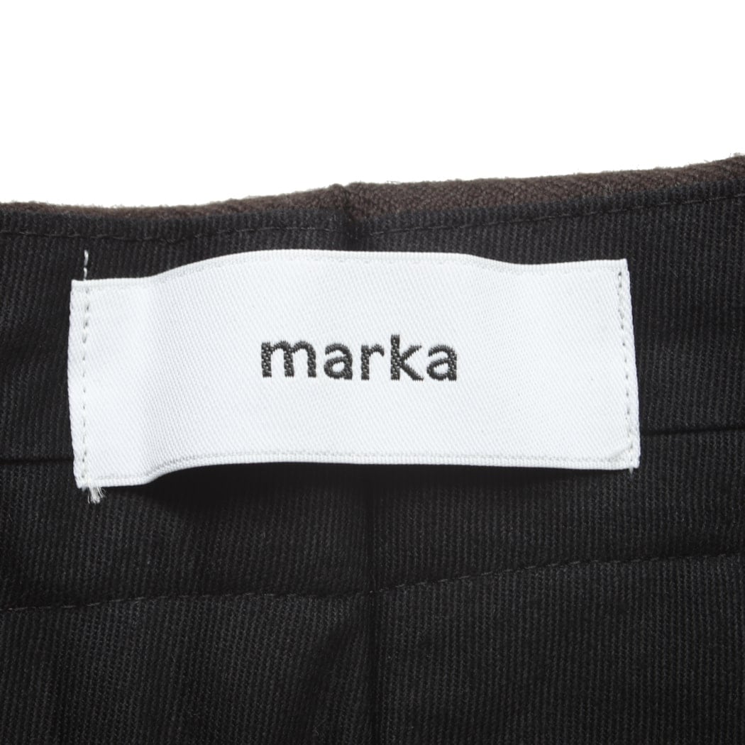 marka マーカ オフィサーパンツ 2プリーツ ワイド ダークブラウン