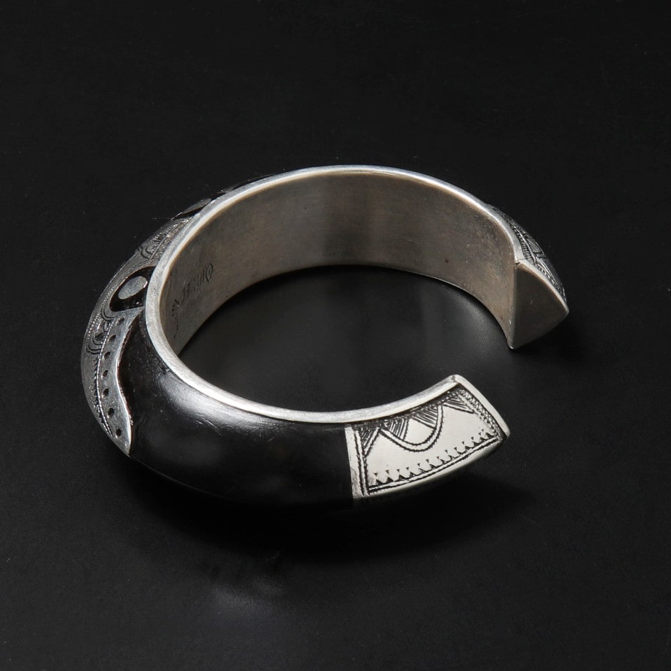 TOUAREG SILVER JEWELRY トゥアレグ シルバー ジュエリー POURE SILVER BANGLE シルバーバングル BR1 エボニーウッド シルバー