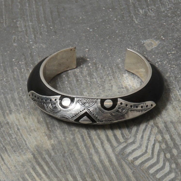 TOUAREG SILVER JEWELRY トゥアレグ シルバー ジュエリー POURE SILVER BANGLE シルバーバングル BR1 エボニーウッド シルバー