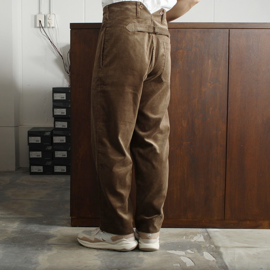 SCYE サイ ハイバック コーデュロイパンツ ブラウン Cotton Corduroy High Back Trousers