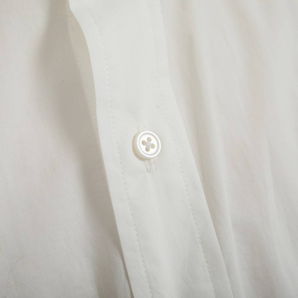 Scye サイ シャツ Washed Cotton Poplin Grandad Collar Shirt ウオッシュドコットン ポプリン バンドカラー オフシロ