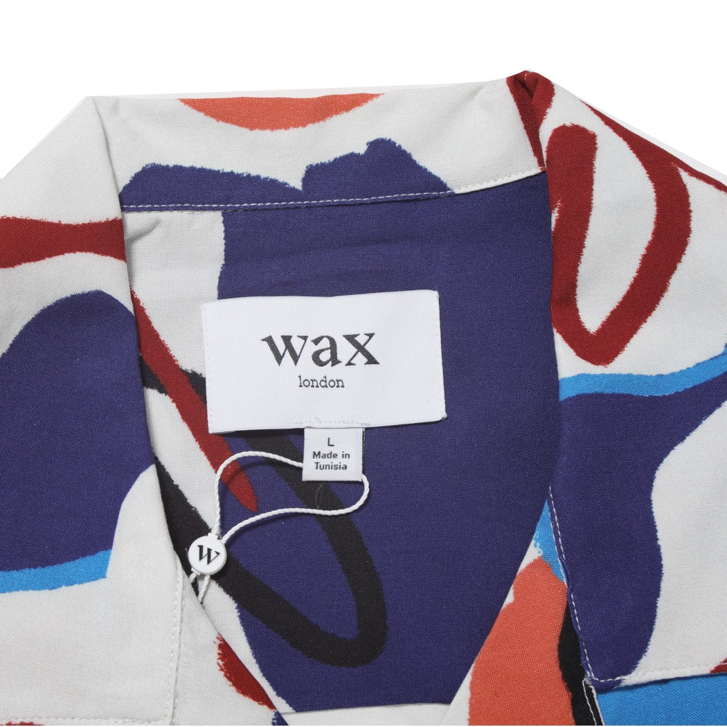 WAXLONDON ワックスロンドン ディドコット シャツ BRZ-REB_DIDCOT BLOCK SCRBBLE RED/BLUE