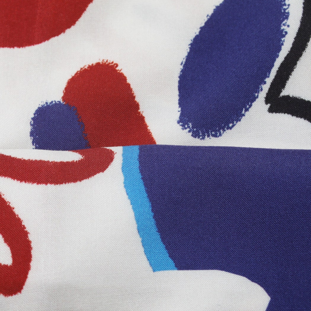 WAXLONDON ワックスロンドン ディドコット シャツ BRZ-REB_DIDCOT BLOCK SCRBBLE RED/BLUE