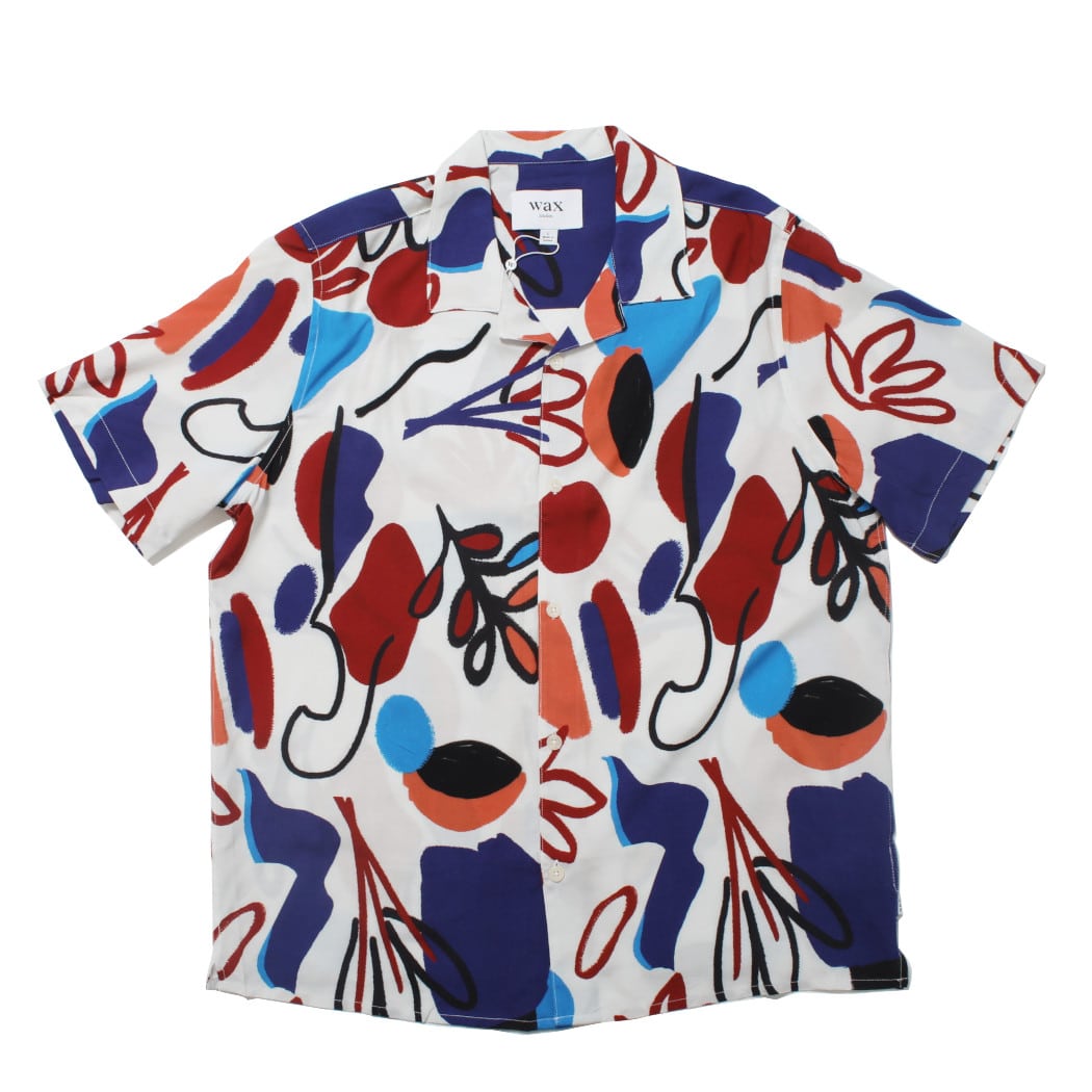 WAXLONDON ワックスロンドン ディドコット シャツ BRZ-REB_DIDCOT BLOCK SCRBBLE RED/BLUE