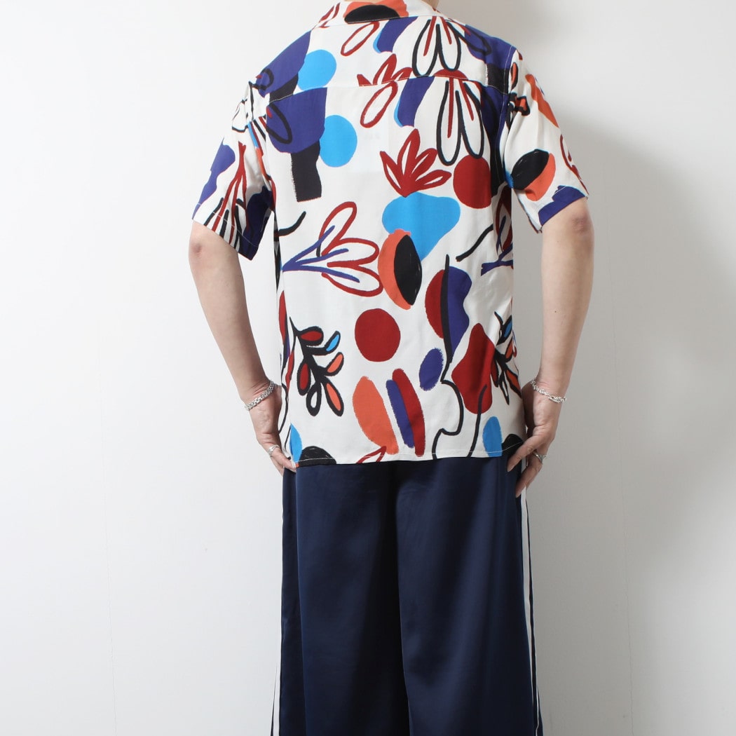 WAXLONDON ワックスロンドン ディドコット シャツ BRZ-REB_DIDCOT BLOCK SCRBBLE RED/BLUE