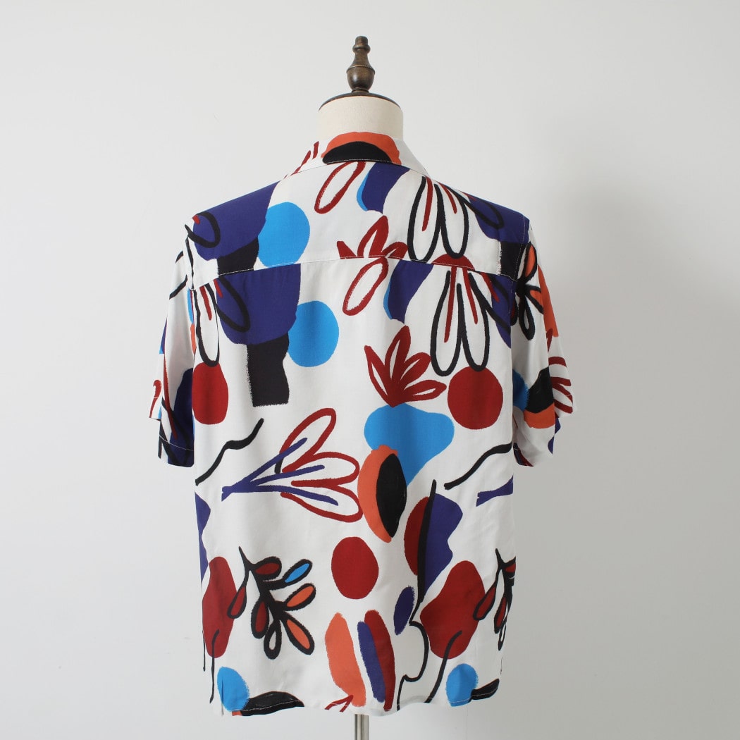 WAXLONDON ワックスロンドン ディドコット シャツ BRZ-REB_DIDCOT BLOCK SCRBBLE RED/BLUE