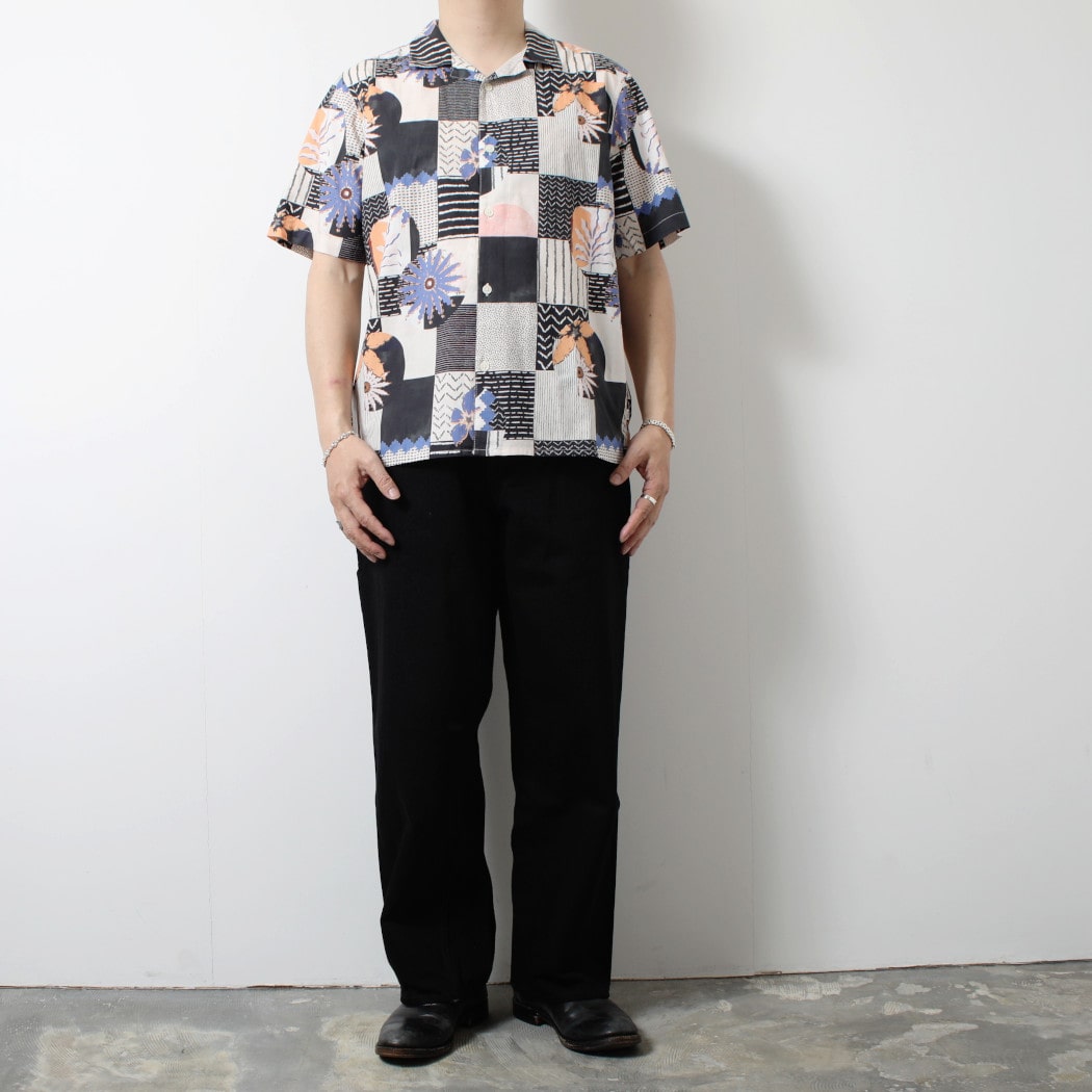 WAXLONDON ワックスロンドン ディドコット シャツ BOQ-BKM_DIDCOT GRID FLORAL BLACK/MULTI M