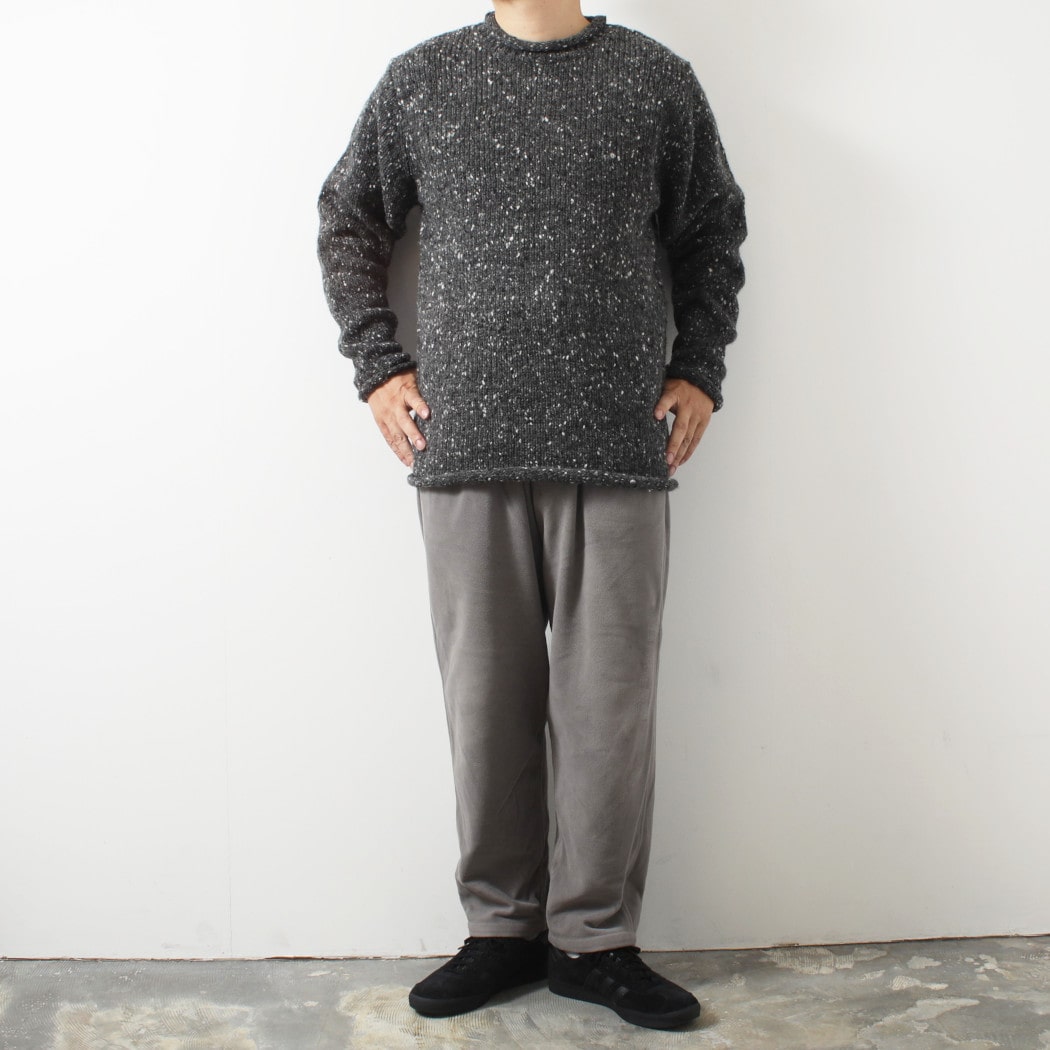 aran woollen mills アラン ウーレン ミルズ Roll Neck Sweater ツイードロールネックセーター454 ブラック
