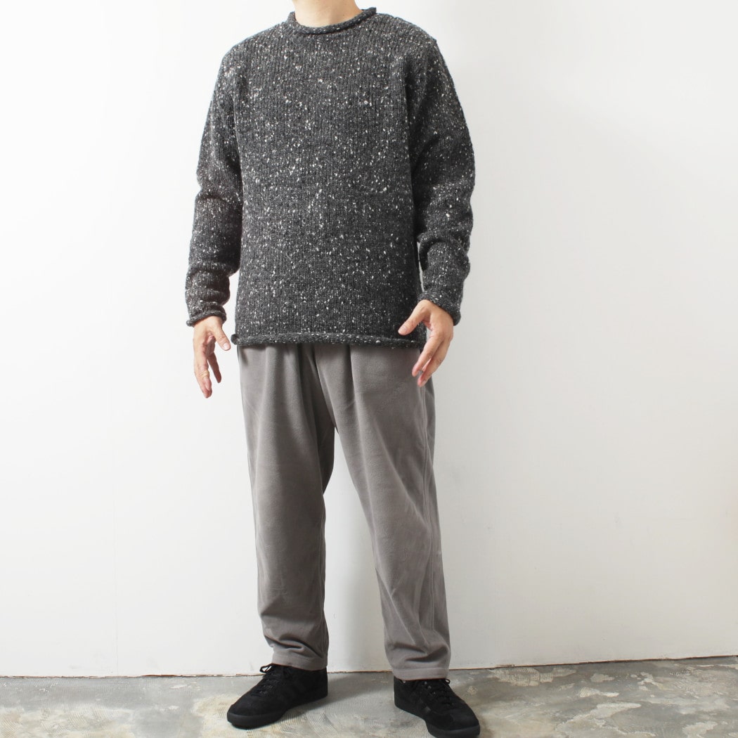 aran woollen mills アラン ウーレン ミルズ Roll Neck Sweater ツイードロールネックセーター454 ブラック