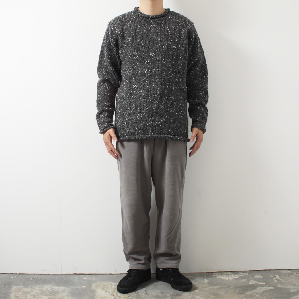 aran woollen mills アラン ウーレン ミルズ Roll Neck Sweater ツイードロールネックセーター454 ブラック