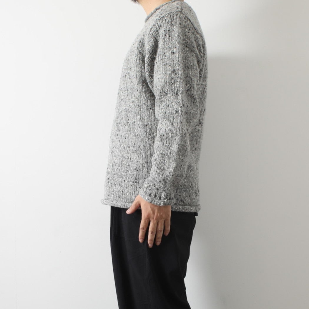 aran woollen mills アラン ウーレン ミルズ Roll Neck Sweater ツイードロールネックセーター 455 グレー