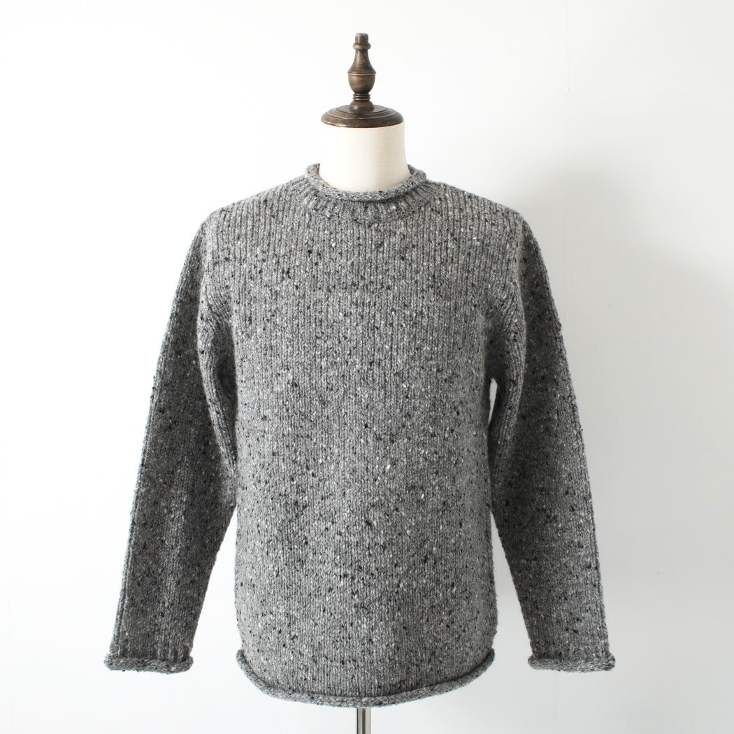 aran woollen mills アラン ウーレン ミルズ Roll Neck Sweater ツイードロールネックセーター 455 グレー