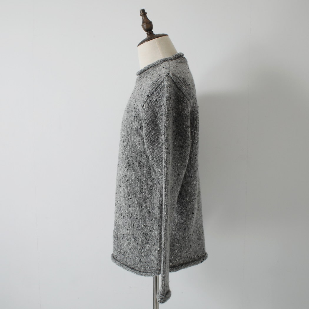 aran woollen mills アラン ウーレン ミルズ Roll Neck Sweater ツイードロールネックセーター 455 グレー