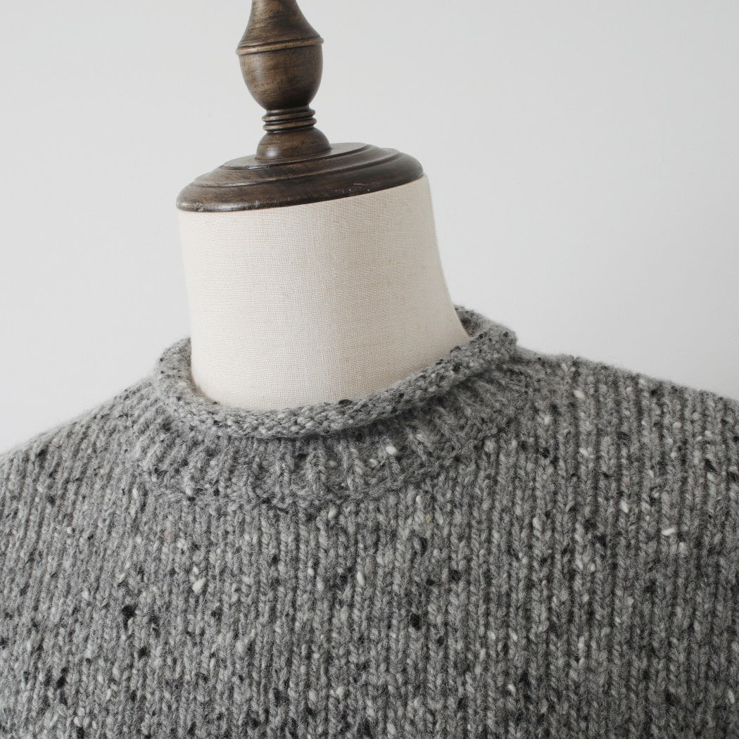 aran woollen mills アラン ウーレン ミルズ Roll Neck Sweater ツイードロールネックセーター 455 グレー