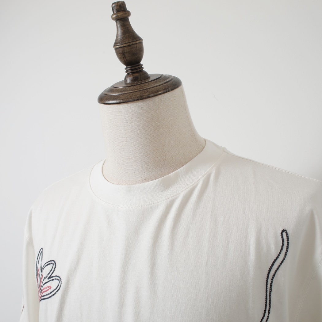 WAX LONDON ワックスロンドン ミルトン ショートスリーブ 刺繍 Tシャツ ホワイト