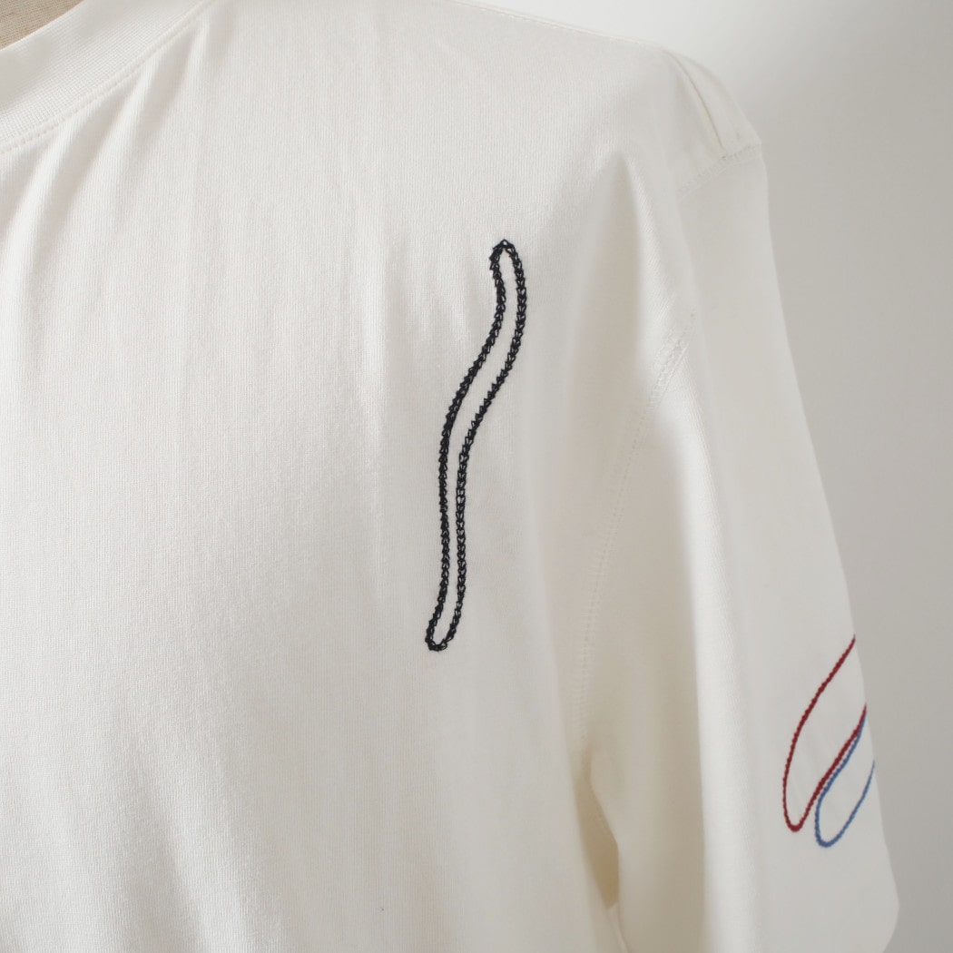 WAX LONDON ワックスロンドン ミルトン ショートスリーブ 刺繍 Tシャツ ホワイト