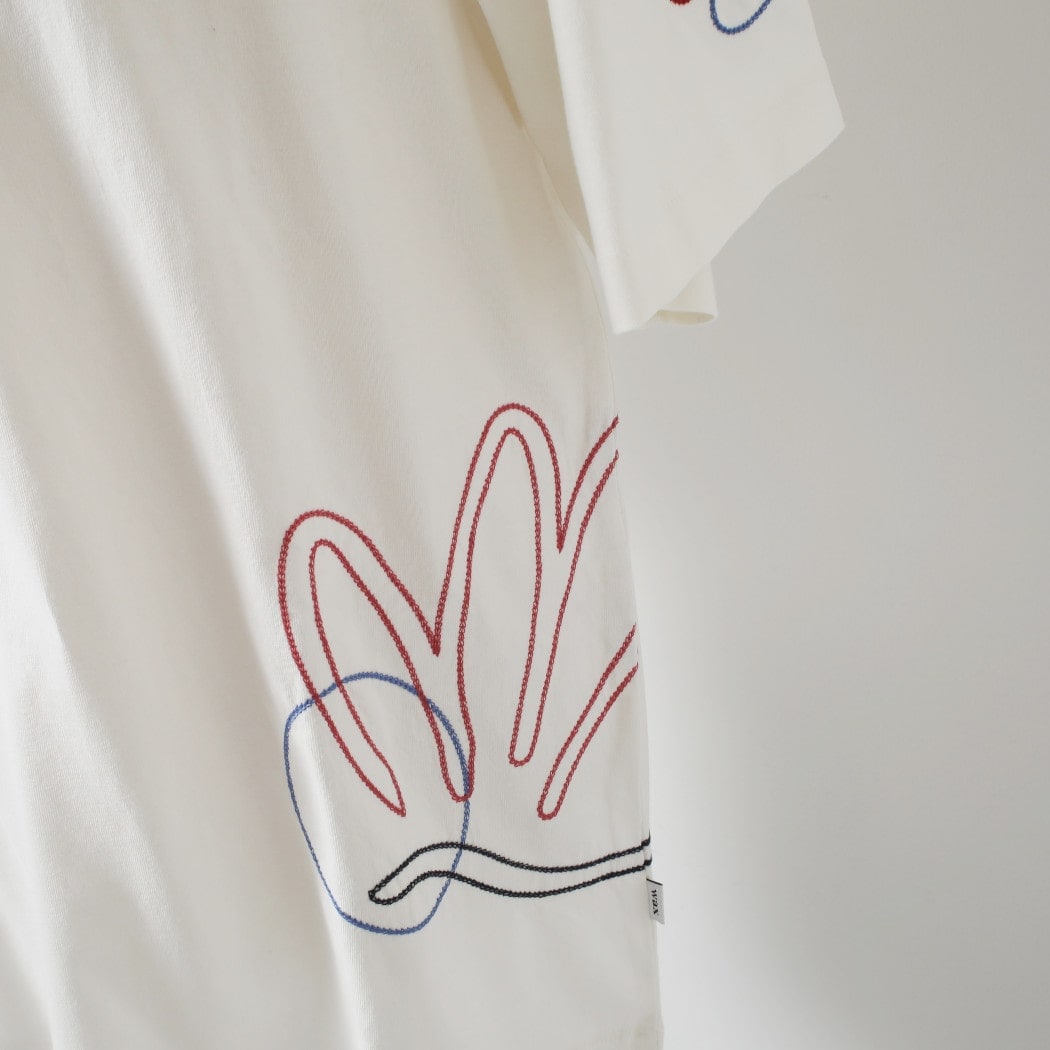 WAX LONDON ワックスロンドン ミルトン ショートスリーブ 刺繍 Tシャツ ホワイト