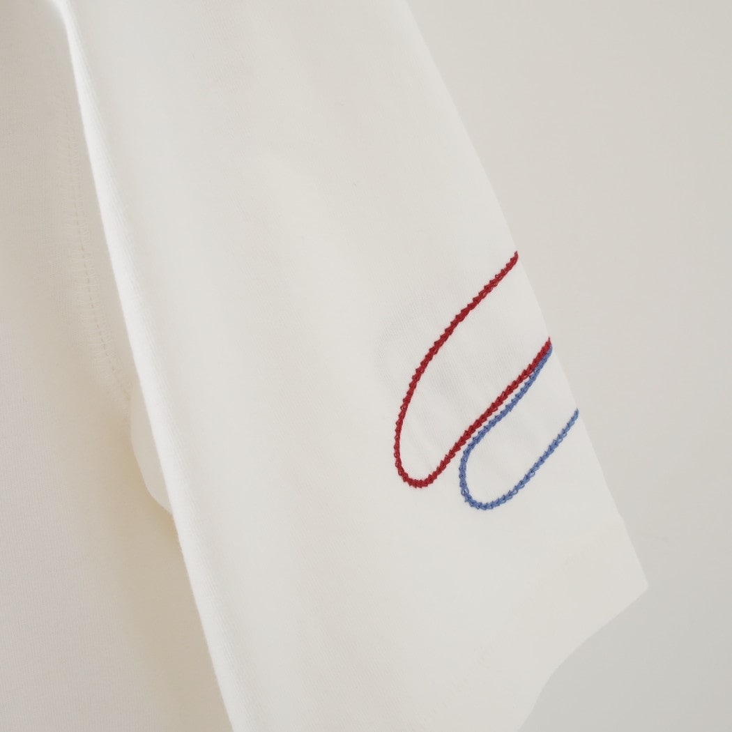 WAX LONDON ワックスロンドン ミルトン ショートスリーブ 刺繍 Tシャツ ホワイト