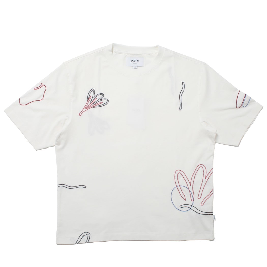 WAX LONDON ワックスロンドン ミルトン ショートスリーブ 刺繍 Tシャツ ホワイト