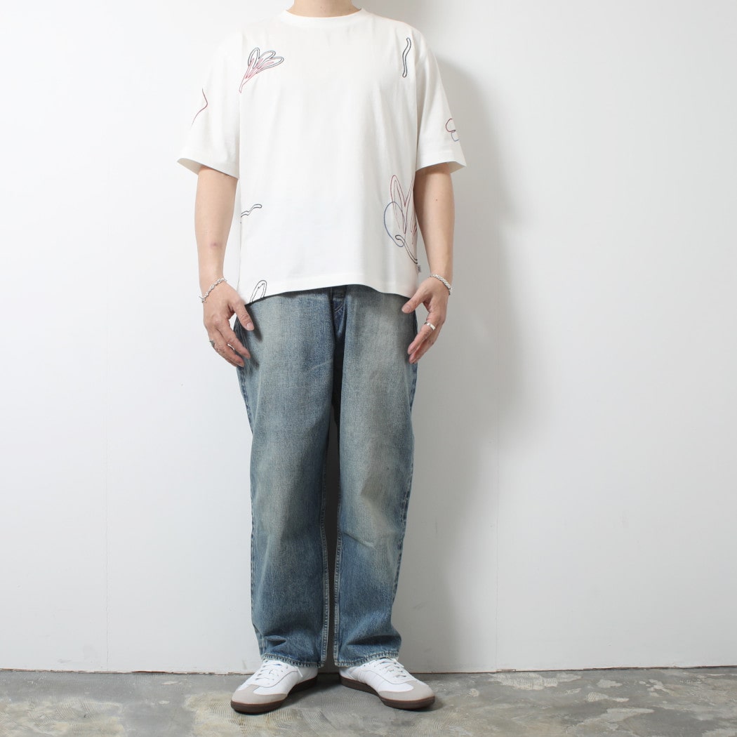 WAX LONDON ワックスロンドン ミルトン ショートスリーブ 刺繍 Tシャツ ホワイト