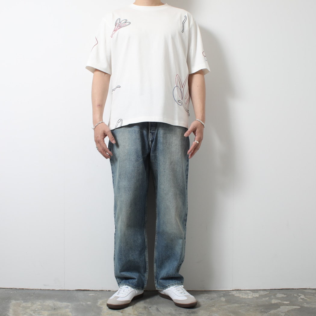 WAX LONDON ワックスロンドン ミルトン ショートスリーブ 刺繍 Tシャツ ホワイト