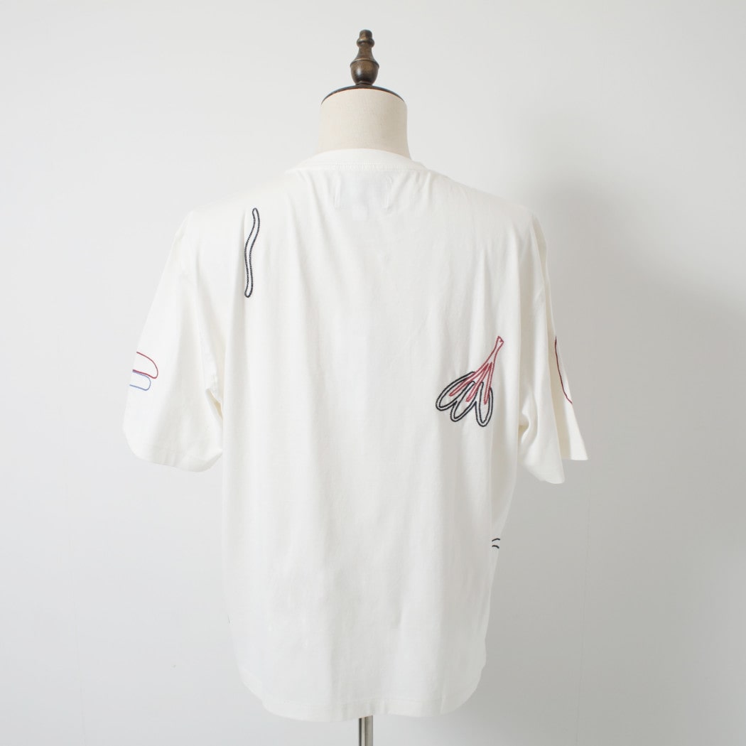 WAX LONDON ワックスロンドン ミルトン ショートスリーブ 刺繍 Tシャツ ホワイト