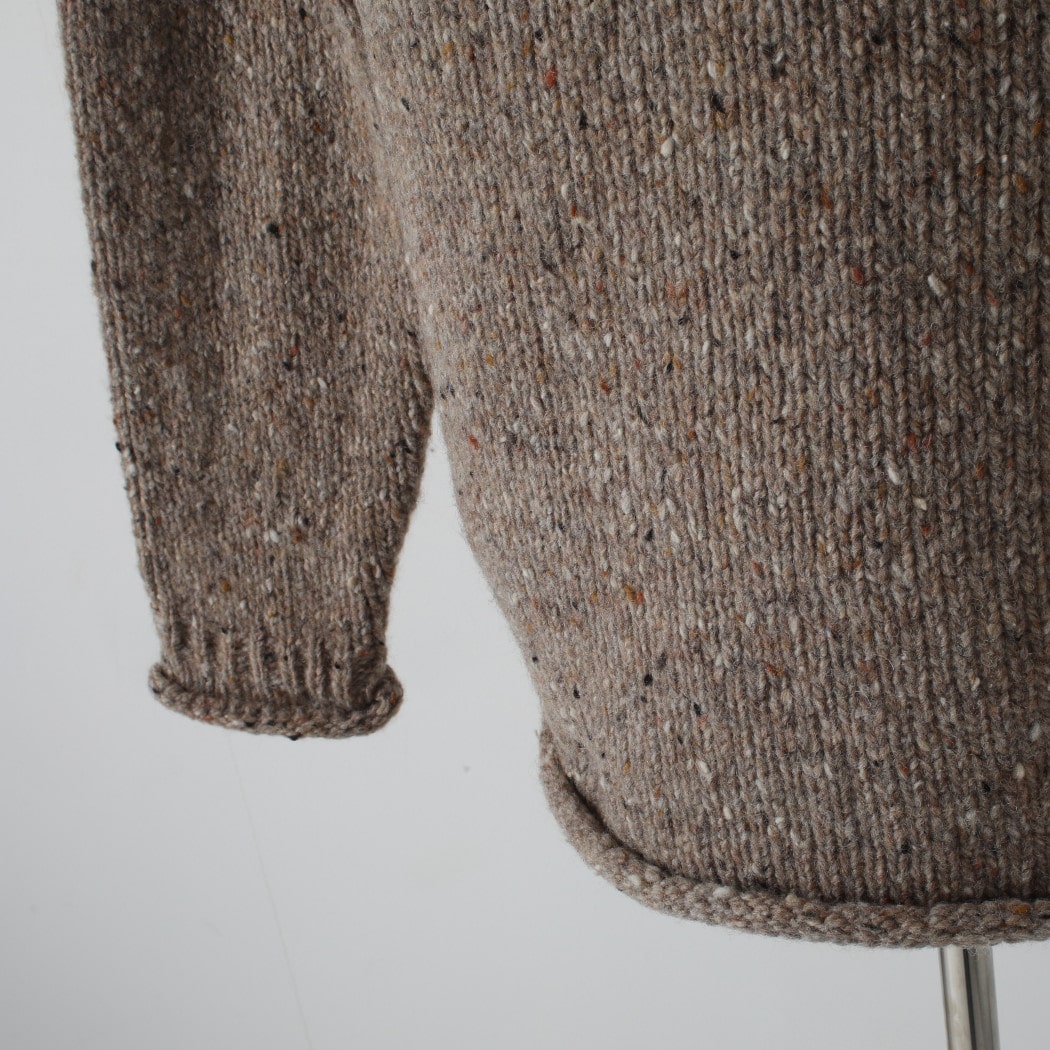 aran woollen mills アラン ウーレン ミルズ Roll Neck Sweater ツイードロールネックセーター 457 ベージュ