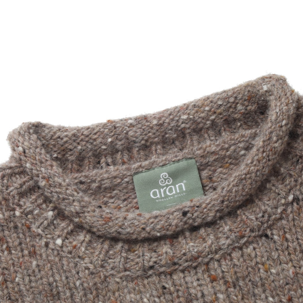 aran woollen mills アラン ウーレン ミルズ Roll Neck Sweater ツイードロールネックセーター 457 ベージュ