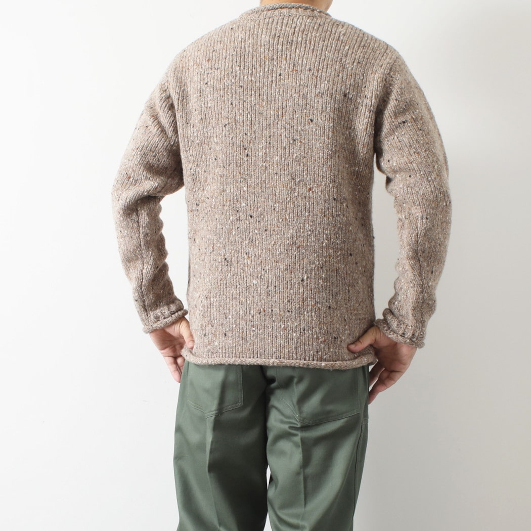 aran woollen mills アラン ウーレン ミルズ Roll Neck Sweater ツイードロールネックセーター 457 ベージュ