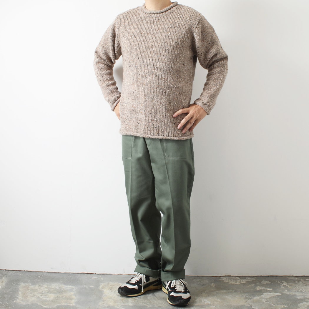 aran woollen mills アラン ウーレン ミルズ Roll Neck Sweater ツイードロールネックセーター 457 ベージュ