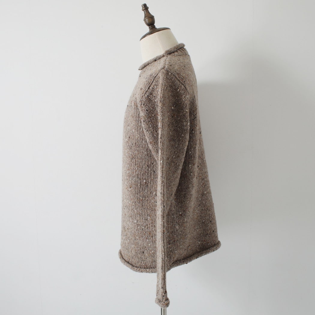 aran woollen mills アラン ウーレン ミルズ Roll Neck Sweater ツイードロールネックセーター 457 ベージュ