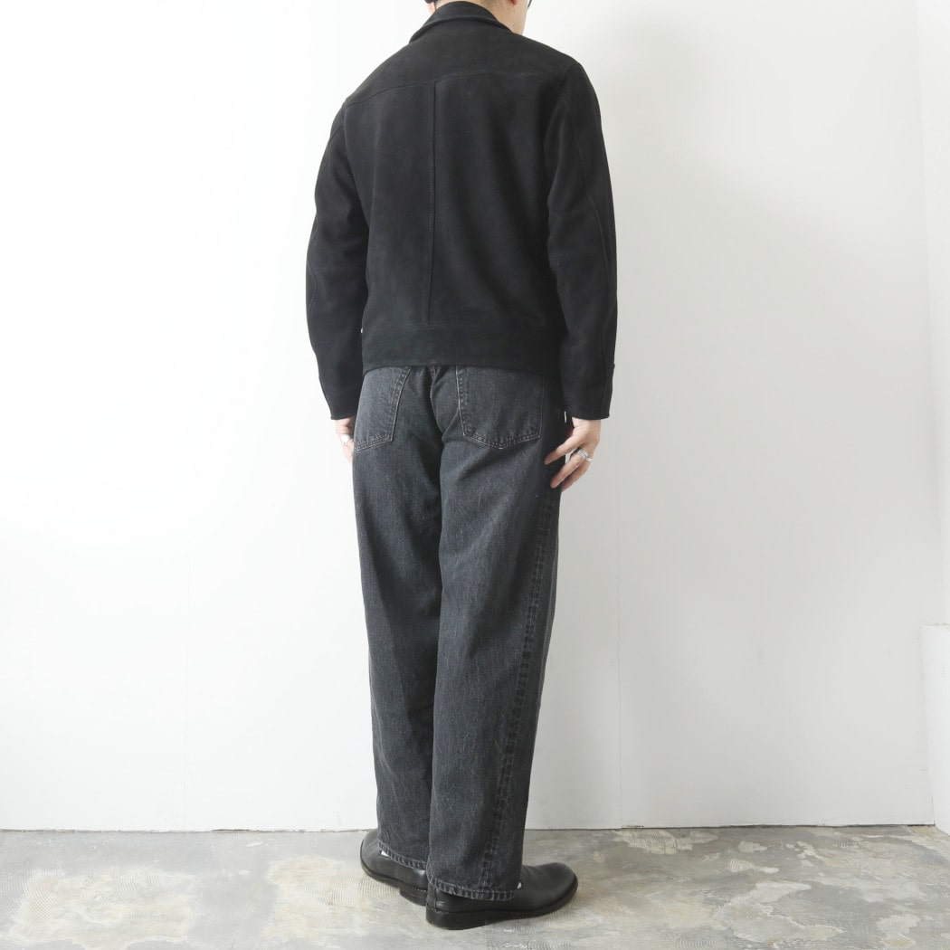 Mercさま♡ブラック marka マーカ ゴートスウェード レザースポーツジャケット ブラック