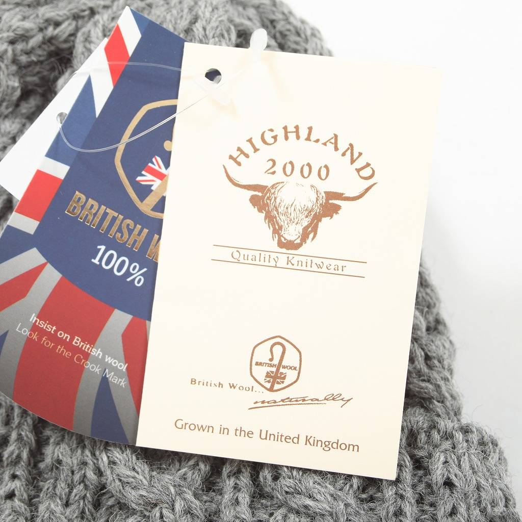 HIGHLAND2000 ハイランド2000 ボブキャップ ケーブル ブリティッシュウール フリーサイズ イギリス製