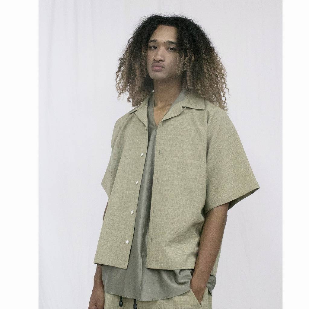 ATHA アタ オープンカラーシャツ ドライタッチ ライトブラウン DRY TOUCH OPEN COLLAR SHIRT AMBER