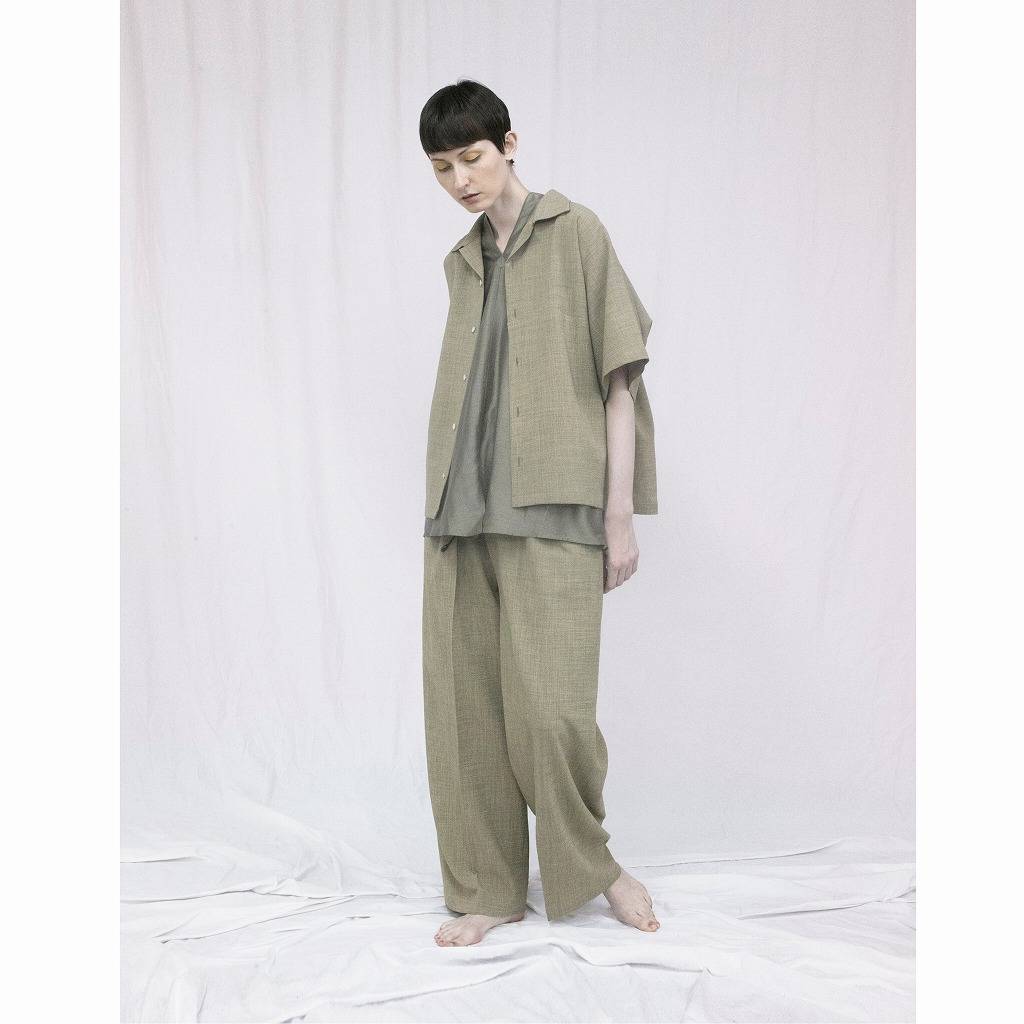 ATHA アタ オープンカラーシャツ ドライタッチ ライトブラウン DRY TOUCH OPEN COLLAR SHIRT AMBER