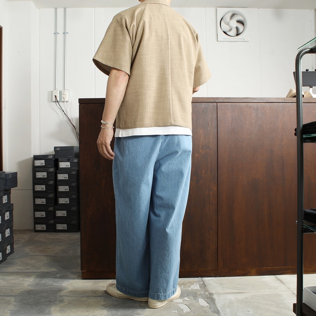ATHA アタ オープンカラーシャツ ドライタッチ ライトブラウン DRY TOUCH OPEN COLLAR SHIRT AMBER
