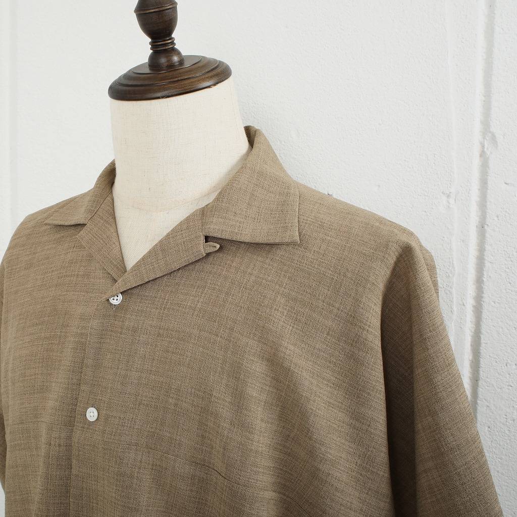 ATHA アタ オープンカラーシャツ ドライタッチ ライトブラウン DRY TOUCH OPEN COLLAR SHIRT AMBER