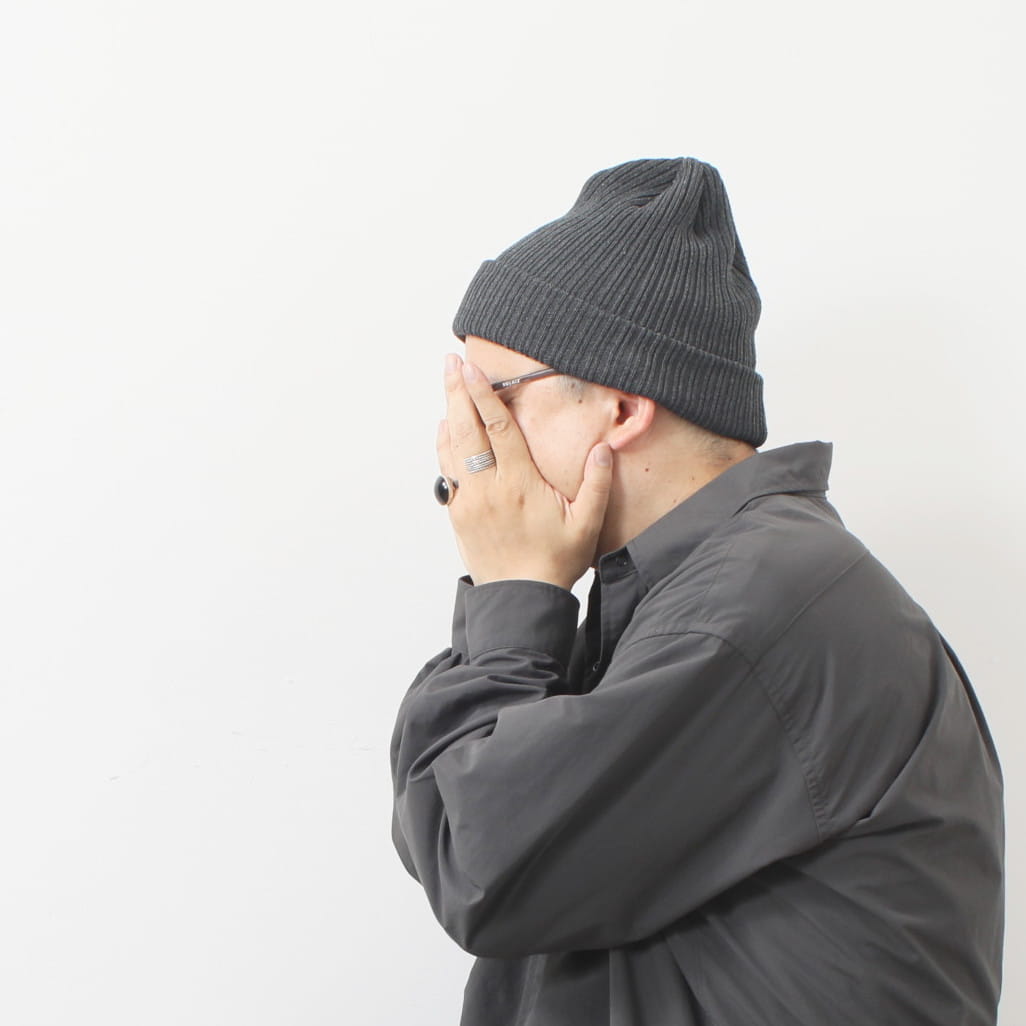 a people to collect コットンアクリル リブ ニット帽 ニットキャップ 高さ23ｃｍ